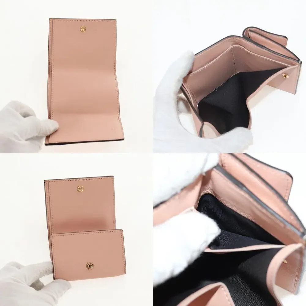 Fendi Zucca Leather Trifold Wallet Pink